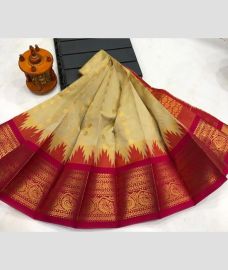 gray colour chenderi silk sarees with Kuppadam Border design