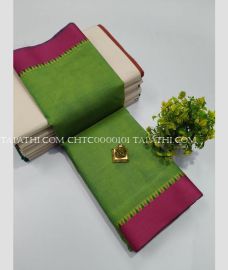 Green and Pink chettinad cotton sarees with Fancy Border design - CHTC0000101