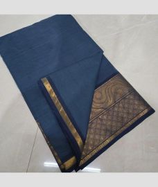light blue colour chettinad cotton sarees with Fancy Border design