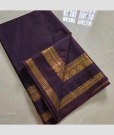 lavender colour chettinad cotton sarees with Fancy Border design