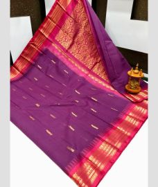Magenta and Pink gadwal cotton sarees with Kanchi Border design