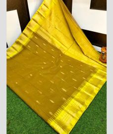 olive colour gadwal cotton sarees with kanchi border design