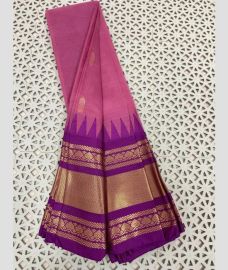 purple colour gadwal cotton sarees with Plain design