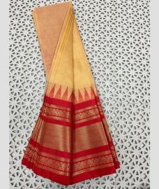 pink colour gadwal cotton sarees with Plain design