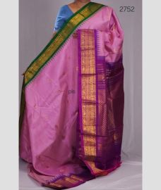 Dull Ping and Magenta gadwal pattu sarees with Kuttu Border design