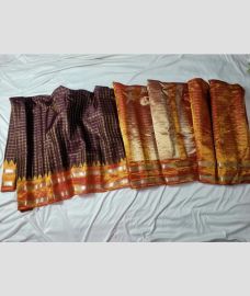 charcoal colour gadwal pattu sarees with All over Checks design