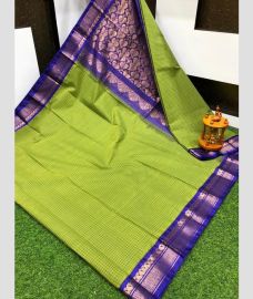 olive colour gadwal sico sarees with Temple Border design
