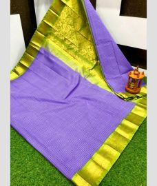 light purple colour gadwal sico sarees with Kanchi Border design