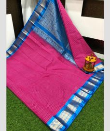 purple and silver colour gadwal sico sarees with Kanchi Border design