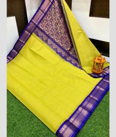 olive  and brown colour gadwal sico sarees with Kanchi Border design