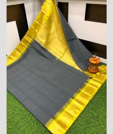 gray and olive colour gadwal sico sarees with Kanchi Border design