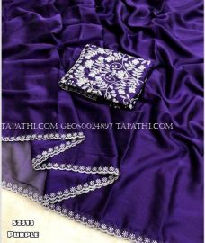 Plum Purple and Half White georgette sarees with All over Embroidary design - GEOS0024897