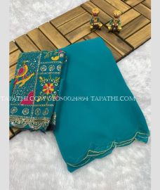 Blue Ivy and Pink georgette sarees with All over Embroidary design - GEOS0024894