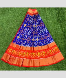 Blue and Copper ikkat lehengas with All over Pochampally ikkat design