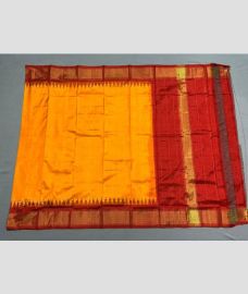 orange colour ikkat pattu dupattas with All over Ikkat design