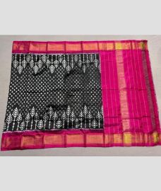 block and magenta red colour ikkat pattu dupattas with All over Ikkat design