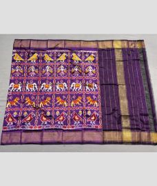 purple colour ikkat pattu dupattas with All over Ikkat design