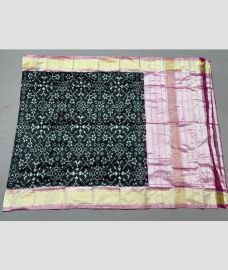 cream and blue colour ikkat pattu dupattas with All over Ikkat design