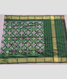 green colour ikkat pattu dupattas with All over Ikkat design