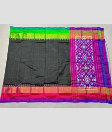 purple and block colour ikkat pattu dupattas with All over Ikkat design
