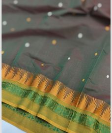 Charcoal Colour kanchi cotton sarees with All over design