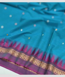 Sky Blue Colour kanchi cotton sarees with All over design