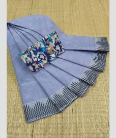 silver colour kanchi cotton sarees with Anchulatha Border design