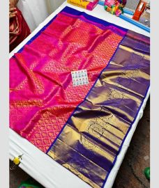Pink and Royal Blue  kanchi lehengas with All over design