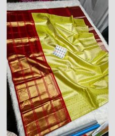 Acid Green and Maroon kanchi lehengas with Kanchi Border design