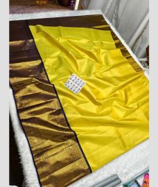 Yellow and Black kanchi lehengas with Kanchi Border design