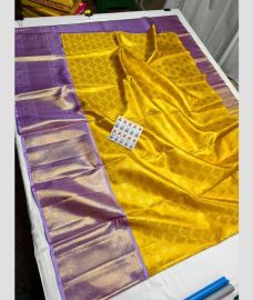 Yellow and Lite Purple kanchi lehengas with Kanchi Border design