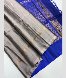 Grey and Royal Blue kanchi lehengas with Jari Border design
