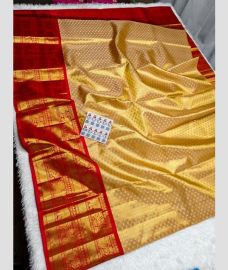 Golden and Red kanchi lehengas with All over design