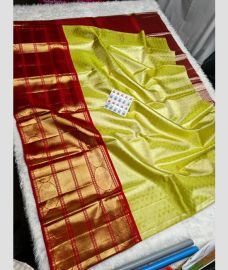 Acid Green and Maroon kanchi lehengas with All over design