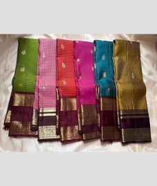 All Available Colors kanchi pattu sarees with All over Checks and Buttas design
