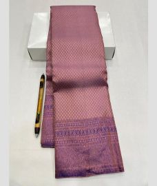 Brown and Purple kanchi pattu sarees with All over Jari design