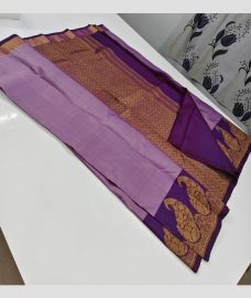 Lavender and Purple kanchi pattu sarees with Turning Border design