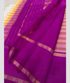 purple and olive colour kanchi pattu sarees with All over Checks design