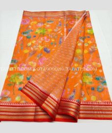 Orange and Red kota sarees with All over Printed design - KOTA0000210