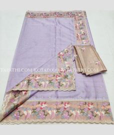 Lavender and Brown kota sarees with All over Embroidery work design - KOTA0000217
