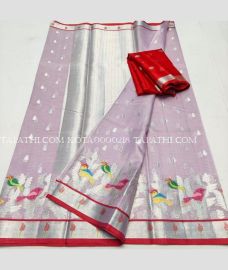 Lavender and Red kota sarees with All over Embroidery work design - KOTA0000218