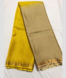 Golden Yellow and Golden Brown kota sarees with All over Checks design