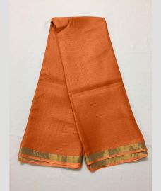 Orange and Golden kota sarees with All over Checks design