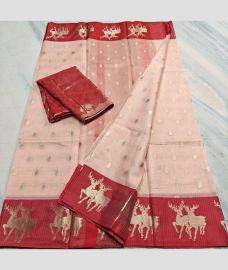 Lite Peach and Maroon kota sarees with All over Buttas design