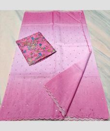 Baby Pink kota sarees with All over Mirror Work design