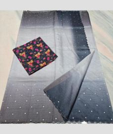 Grey kota sarees with All over Mirror Work design
