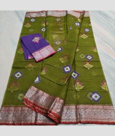 Olive and Maroon kota sarees with All over Buttas design