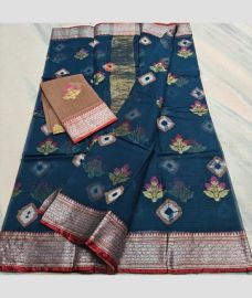 Midnight Blue and  Brown kota sarees with All over Buttas design