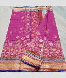 Pink and Blue kota sarees with All over Printed design