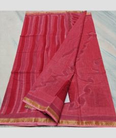 Strawberry Red and Golden kota sarees with All over Printed design